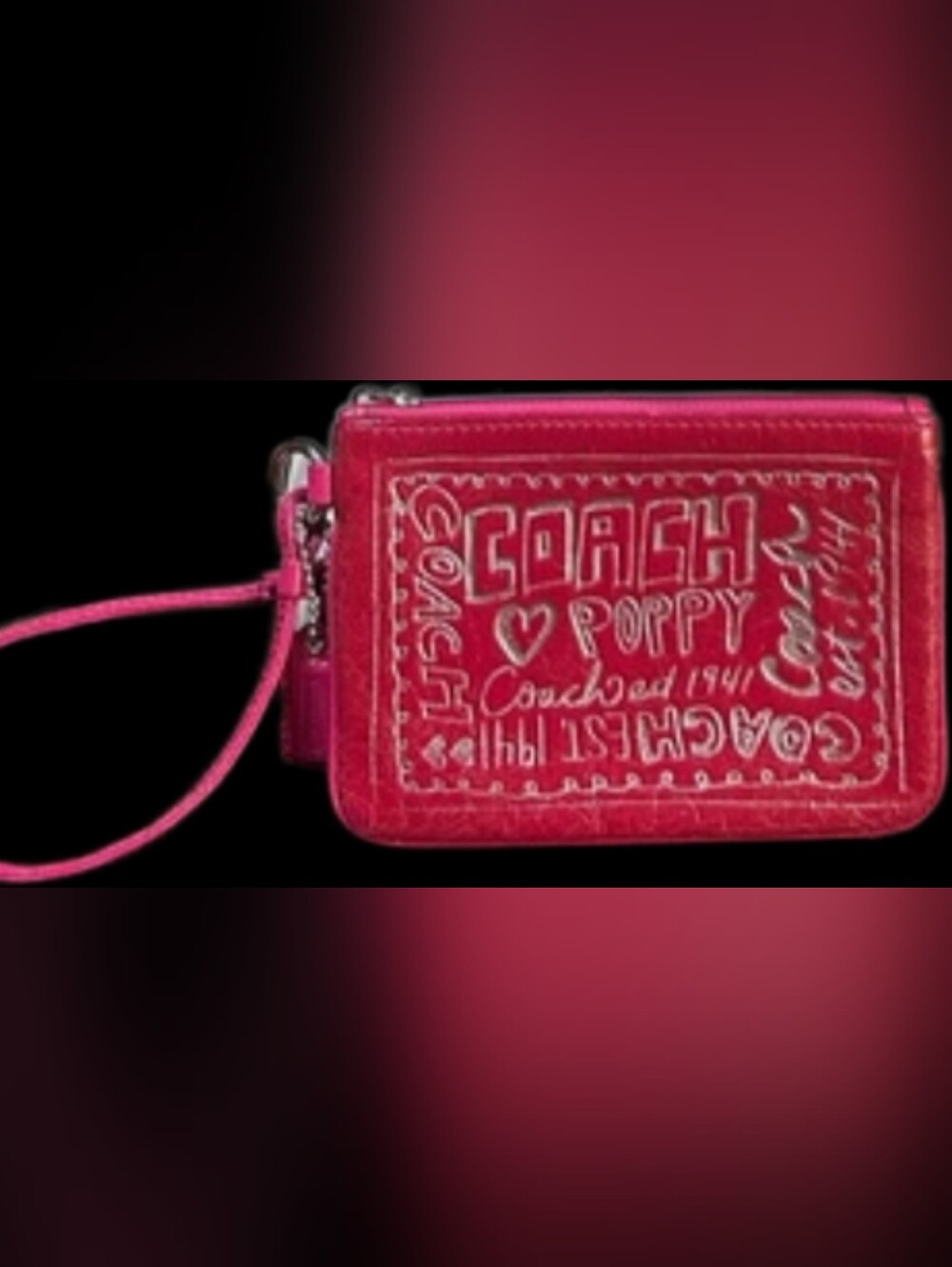 COACH POPPY Pink wristlet - Picture 1 of 5